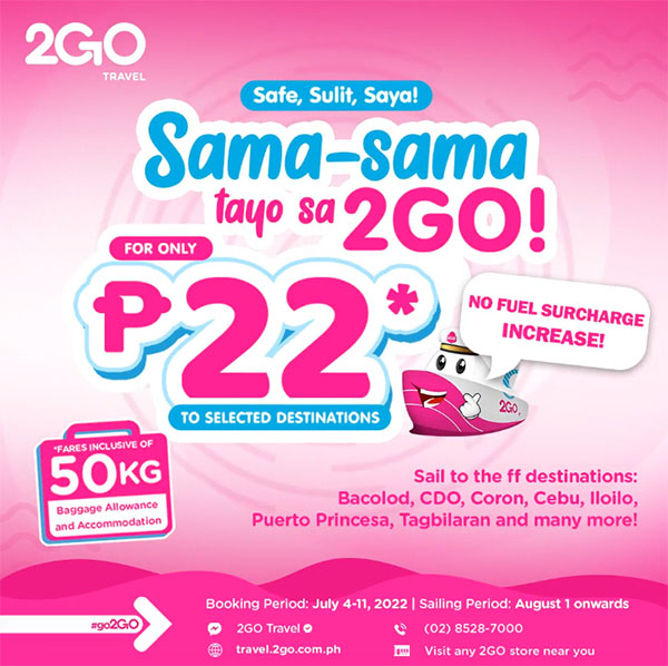 2GO Offers Php22 Crazy Sale