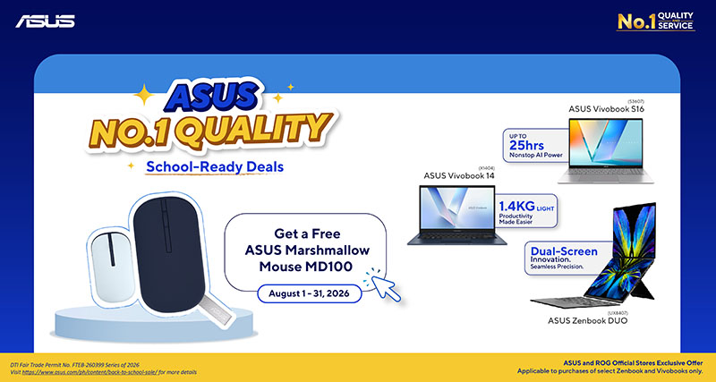 ASUS No. 1 Quality, School-Ready Deals: Yours To Enjoy Until September 15, 2026