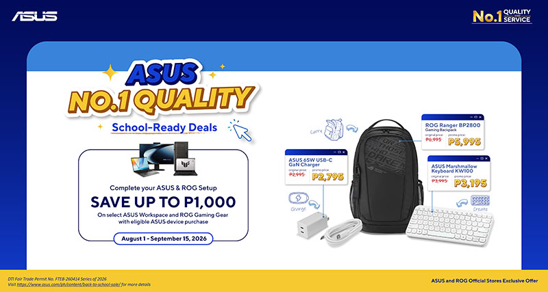 ASUS No. 1 Quality, School-Ready Deals: Yours To Enjoy Until September 15, 2026