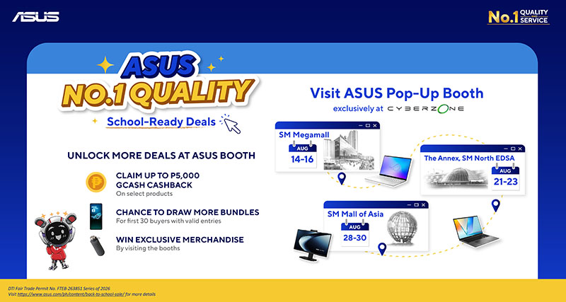 ASUS No. 1 Quality, School-Ready Deals: Yours To Enjoy Until September 15, 2026