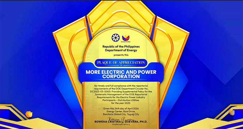 DOE Recognizes MORE Power And Negros Power For Full Compliance And Industry Transparency