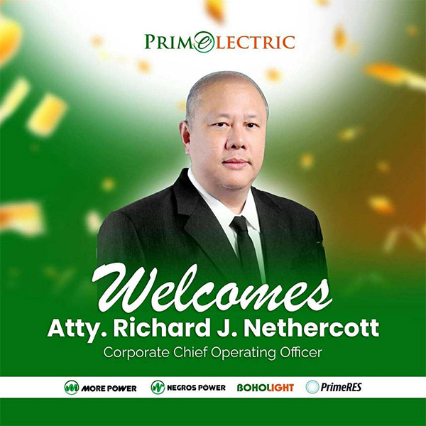 Former IEMOP Chief Atty. Richard Nethercott Strengthens Primelectric Group's Leadership In Philippine Power Sector