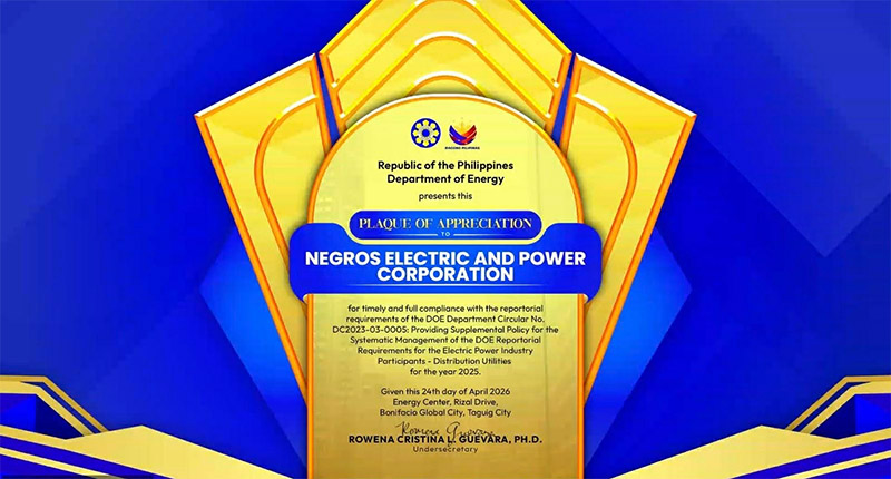 DOE Recognizes MORE Power And Negros Power For Full Compliance And Industry Transparency