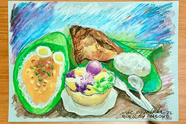 Visual Artist Holds On-The-Spot Painting Session At Mang Inasal