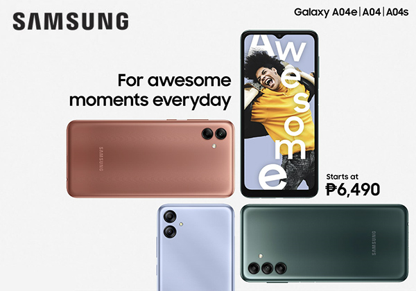 Made For Awesome Moments Every Day: Samsung Galaxy A04 And Galaxy A04e, Now Available For As Low As P6,490
