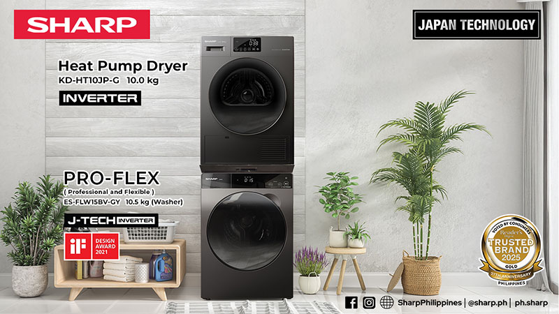 The Perfect Laundry Pair: Sharp Front Load Washing Machine And Heat Pump Dryer
