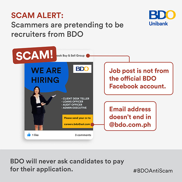 BDO To Job Seekers: 