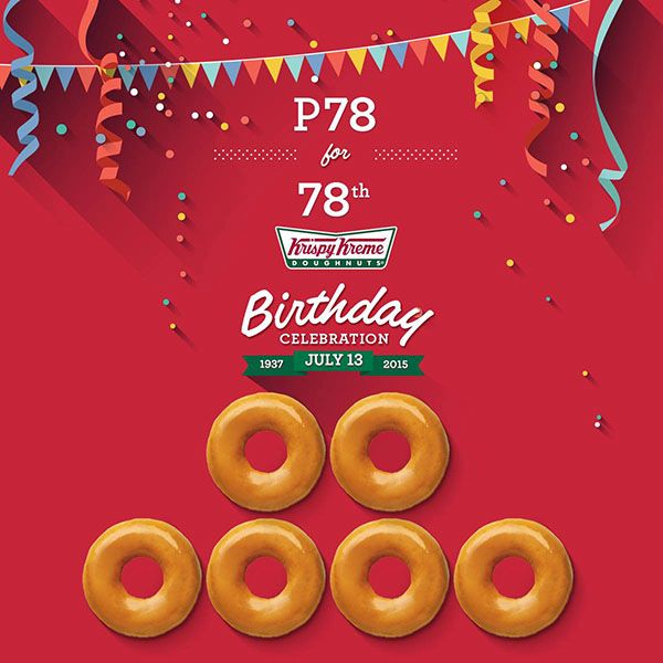 #HBDKrispyKreme: Celebrate Krispy Kreme's 78th Birthday With A Box Of 6 Original Glazed For P78