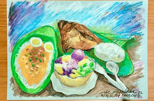 Visual Artist Holds On-The-Spot Painting Session At Mang Inasal