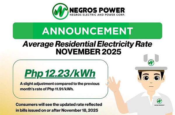 Negros Power Releases November Rates And Expands Consumer Assistance After Typhoon Tino